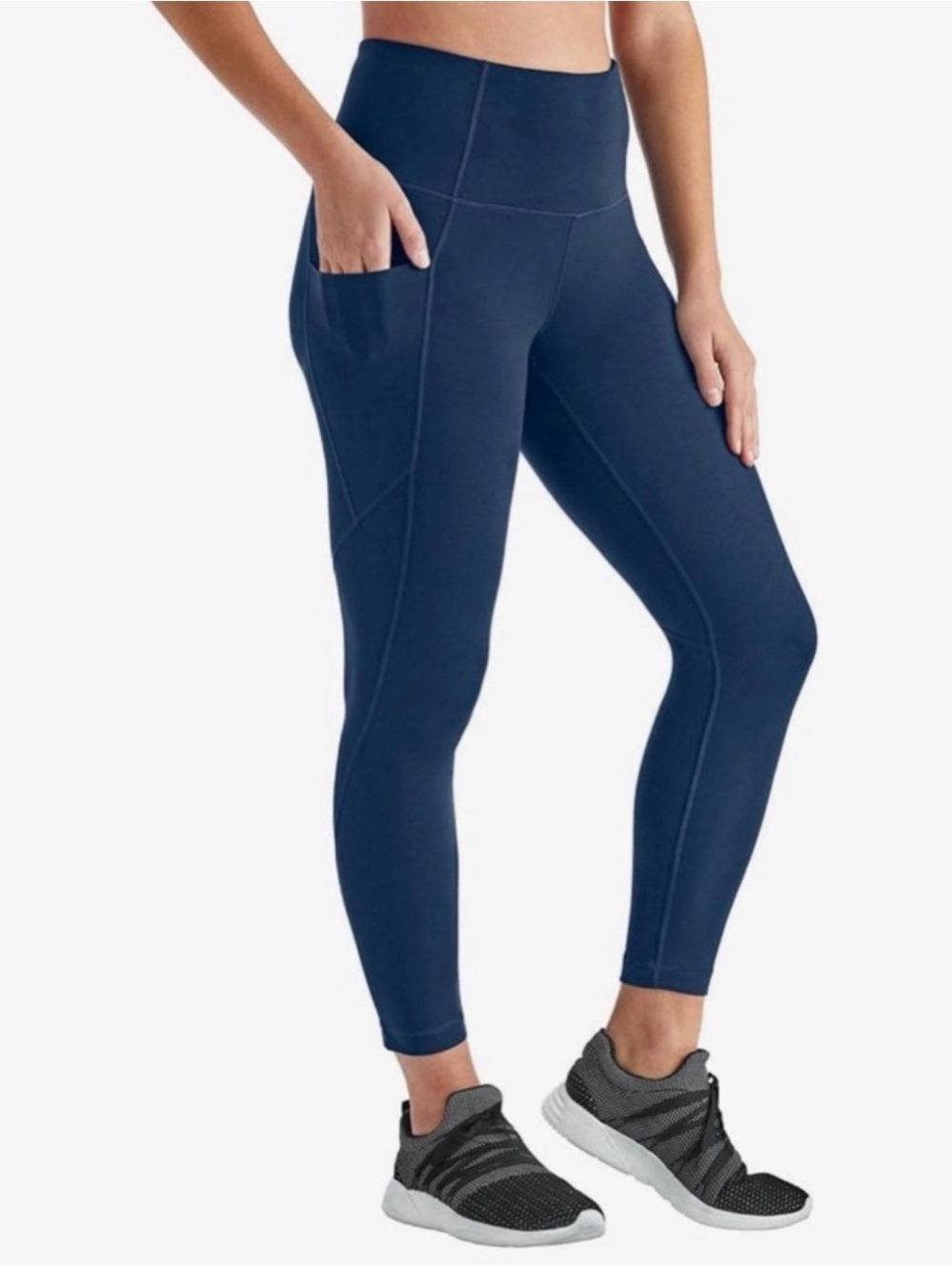 Member’s Mark Navy Blue Everyday High-Rise Ankle Leggings with Pockets NWT